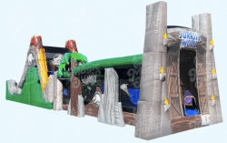 New!! Jurassic World 50' Obstacle Course with Water Slide