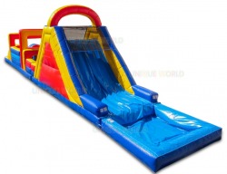 60' Turbo Rush Obstacle Course with Water Slide